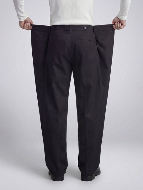 Black Switch-Flip Pleated Trousers Trousers Fugazee 