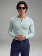 Pastel Mint Green Ribbed Henley Longsleeves Tshirt T-Shirts Fugazee 