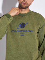 Green Acid Washed Sweatshirt
