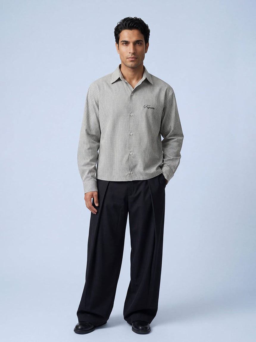 Blue Gingham Cropped Shirt Shirts Fugazee 