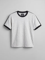 Grey Melange Taped Ringer Tshirt T-Shirts Fugazee 