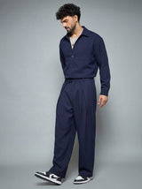 Midnight Blue Minimalist Korean Clothing Set Clothing Set Fugazee 