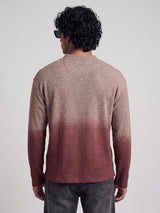 Brown Melange Ombré Relaxed Henley Tshirt T-Shirts Fugazee 