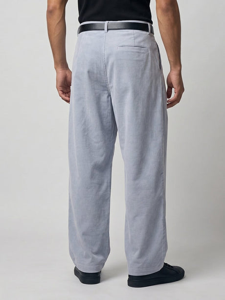 Whispy Blue Pleated Corduroy Trousers Trousers Fugazee 