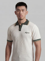 Ecru Old Money Knitted Polo Tshirt T-Shirts Fugazee 