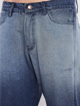 Blue Ombre Washed Flared Denim Jeans Fugazee 