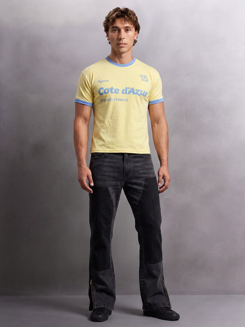 Butter Yellow Graphic Ringer Tshirt T-Shirts Fugazee 