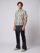 Green Floral Mesh Cropped Shirt Shirts Fugazee 
