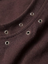 Brown Eyelet Detail Cropped Tshirt T-Shirts Fugazee 
