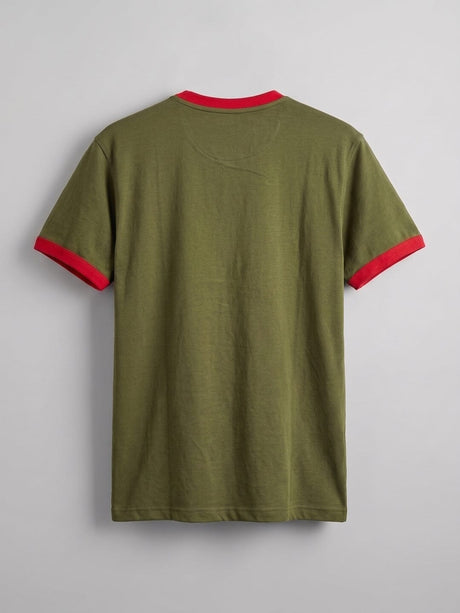Khaki Ringer Cropped Tshirt T-Shirts Fugazee 