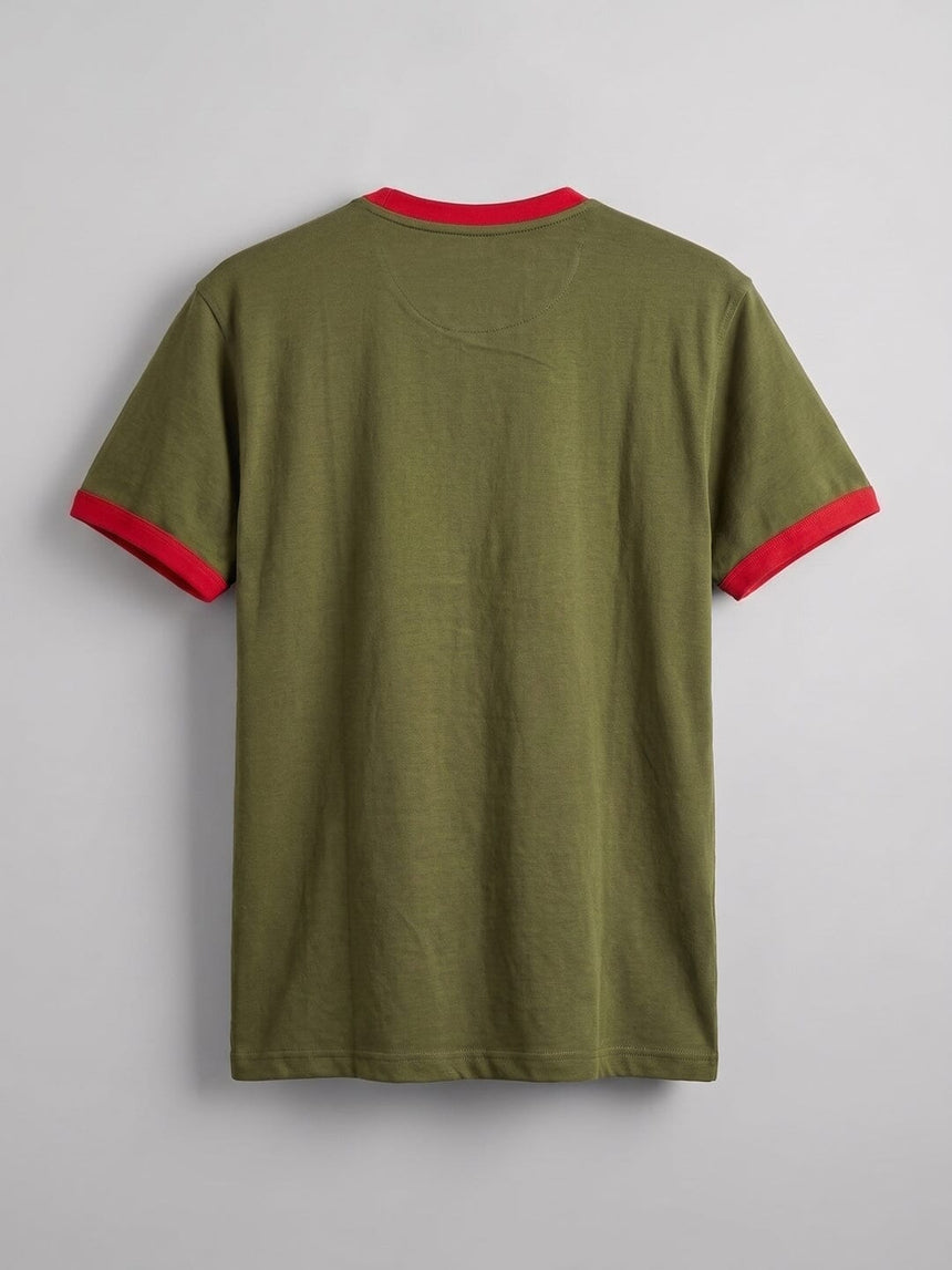 Khaki Ringer Cropped Tshirt T-Shirts Fugazee 
