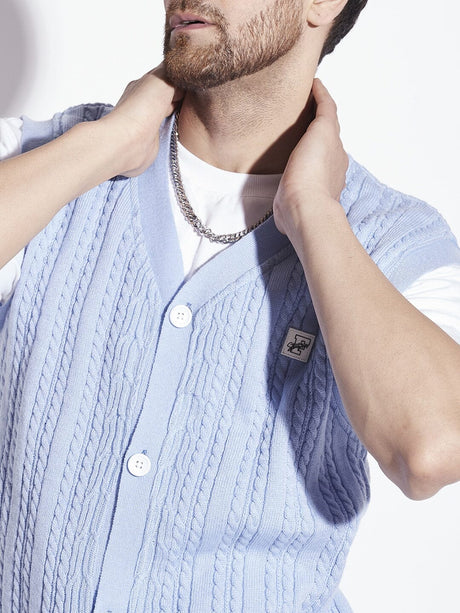 Sky Sleeveless Knitted Cardigan