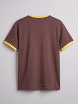Brown Ringer Cropped Tshirt T-Shirts Fugazee 