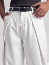 White washed Pleated Denim Jeans Fugazee 
