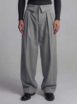 Grey Inverted Waist Tailored Trousers Trousers Fugazee 
