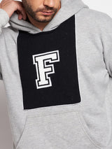 Grey Fleece Varsity Oversized Hooded Sweatshirt Sweatshirts Fugazee 