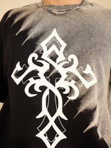 Acid Washed Cross Graphic Oversized Tshirt T-shirts Fugazee 