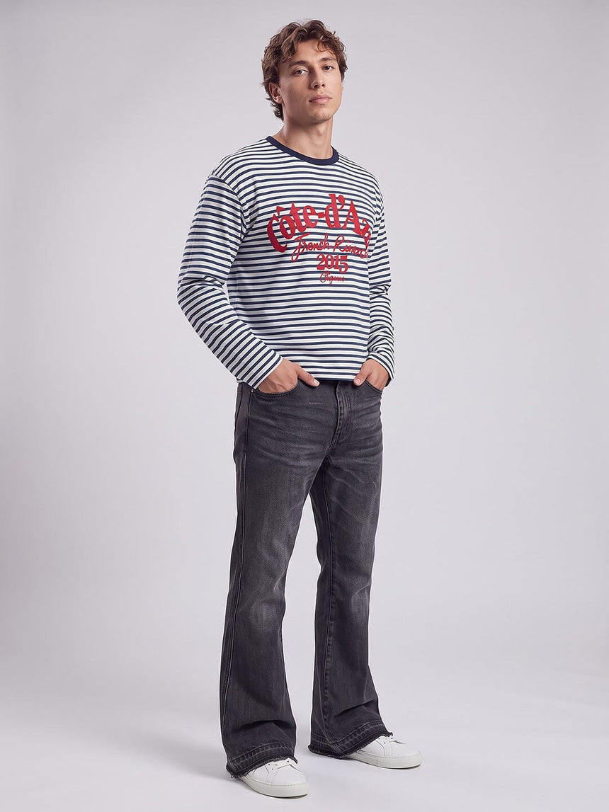 Sailor Striped Graphic Sweatshirt Sweatshirts Fugazee 