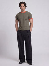 Khaki Ringer Cropped Tshirt T-Shirts Fugazee 