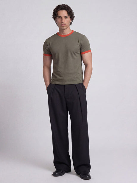 Khaki Ringer Cropped Tshirt T-Shirts Fugazee 