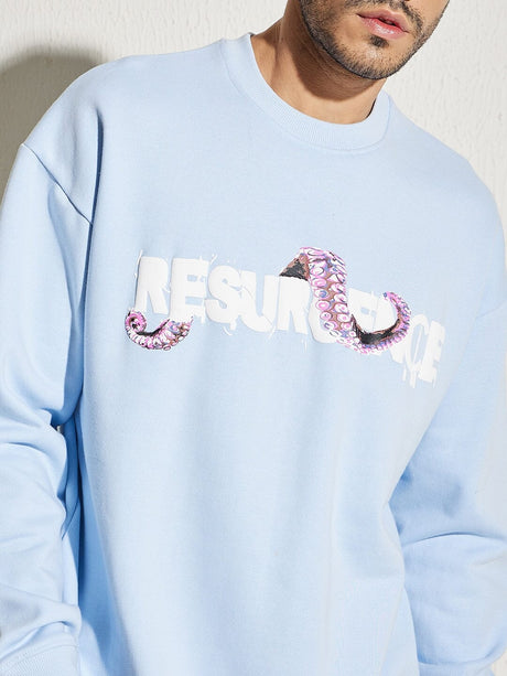 Sky Octopus Oversized Sweatshirt Sweatshirts Fugazee 