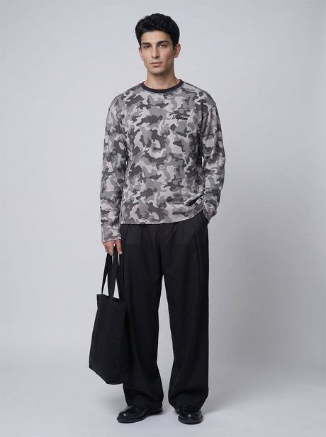 Grey Camo Waffle Longsleeve Tshirt T-Shirts Fugazee 
