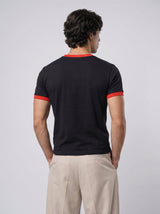 Black Cropped Ringer Tshirt T-Shirts Fugazee 
