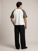 White And Camo Raglan Short Sleeve Tshirt T-Shirts Fugazee 