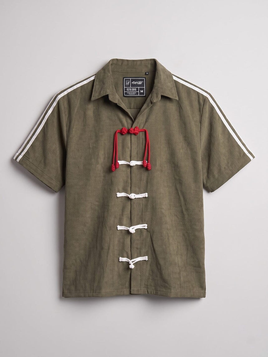 Olive Corduroy Cheongsam Shirt Shirts Fugazee 
