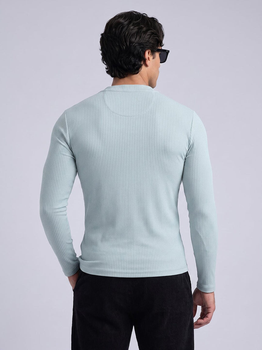 Aqua Parker Ribbed Henley Tshirt T-Shirts Fugazee 