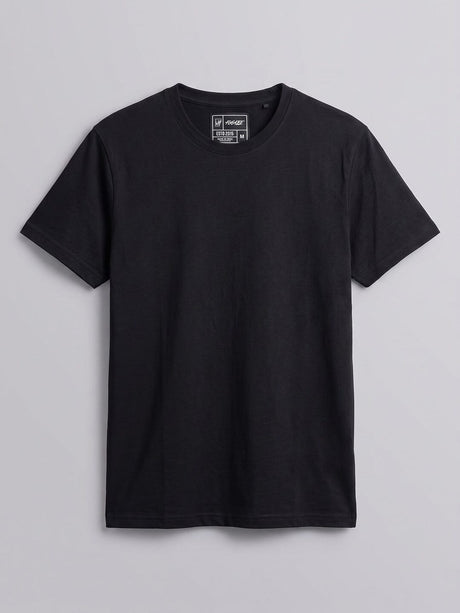 Black Solid Cropped Tshirt T-Shirts Fugazee 