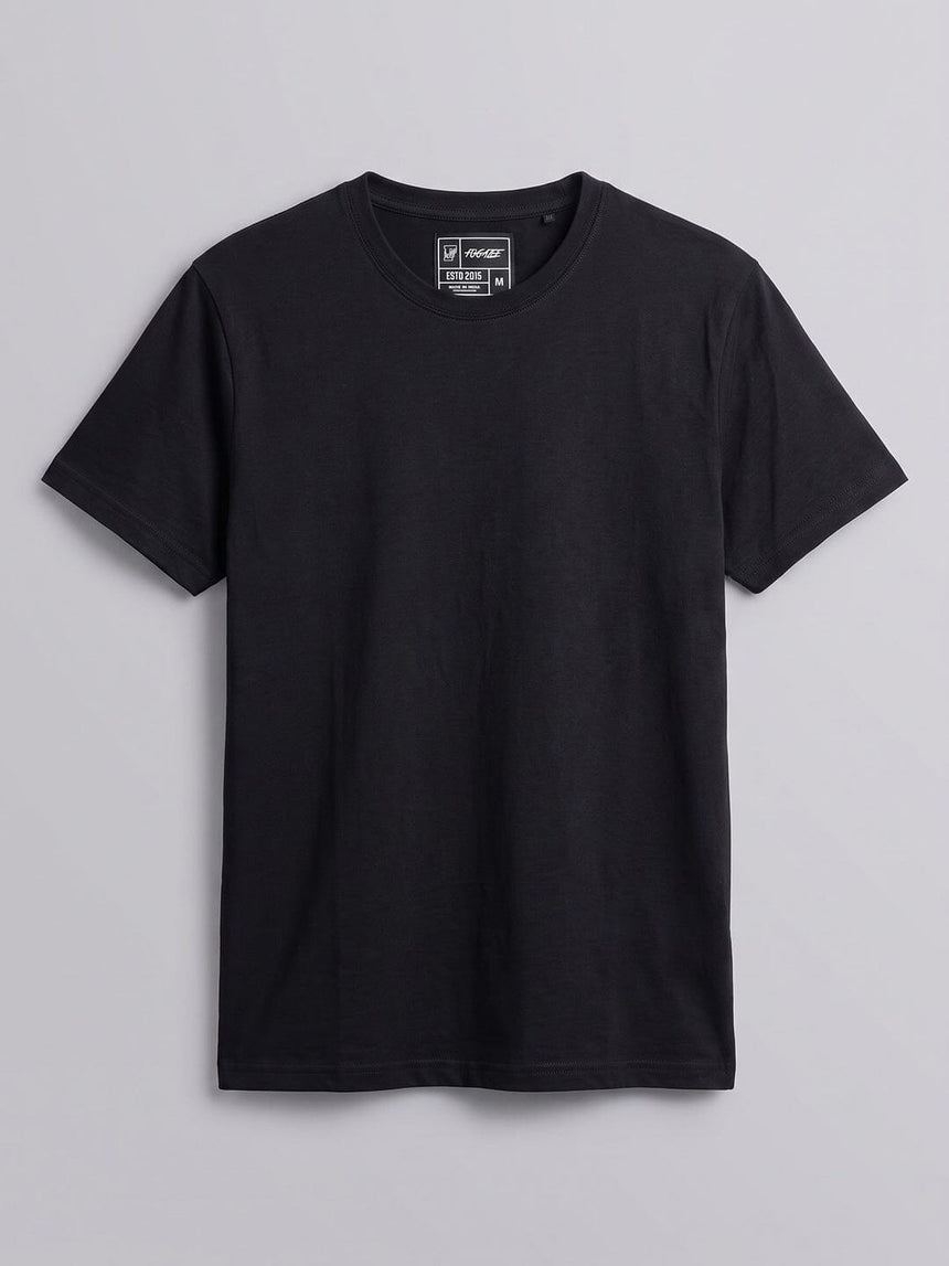 Black Solid Cropped Tshirt T-Shirts Fugazee 