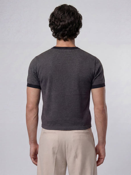 Charcoal Cropped Ringer Tshirt T-Shirts Fugazee 