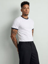 White Cropped Ringer Tshirt T-Shirts Fugazee 