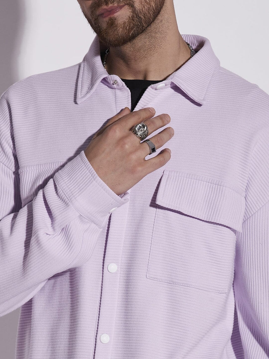 Lavender Pleated OverShirt Shirts Fugazee 