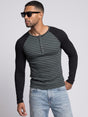 Green Striped Raglan Ribbed Tshirt T-Shirts Fugazee 