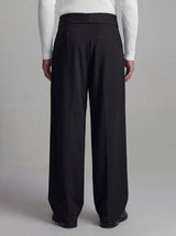 Black Inverted Waist Tailored Trousers Trousers Fugazee 