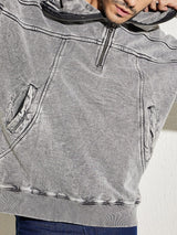 Acid Washed Baggy Smugglers Hooded Sweatshirt Sweatshirts Fugazee 