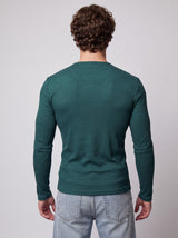 Bottle Green Ribbed Henley Tshirt T-Shirts Fugazee 