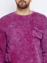 Magenta Washed Oversized Sweatshirt Sweatshirts Fugazee 