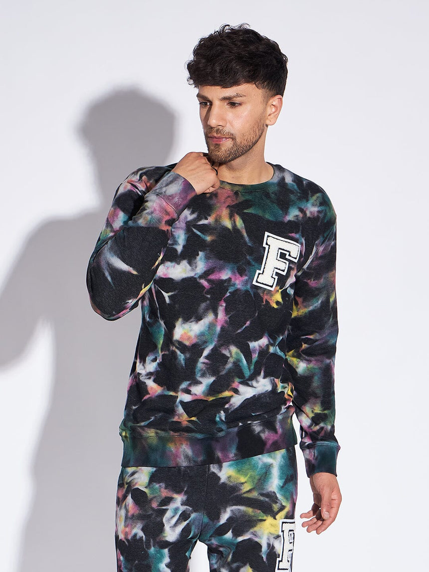 Multi Colour Tie and Dye Oversized Sweatshirt Sweatshirts Fugazee 