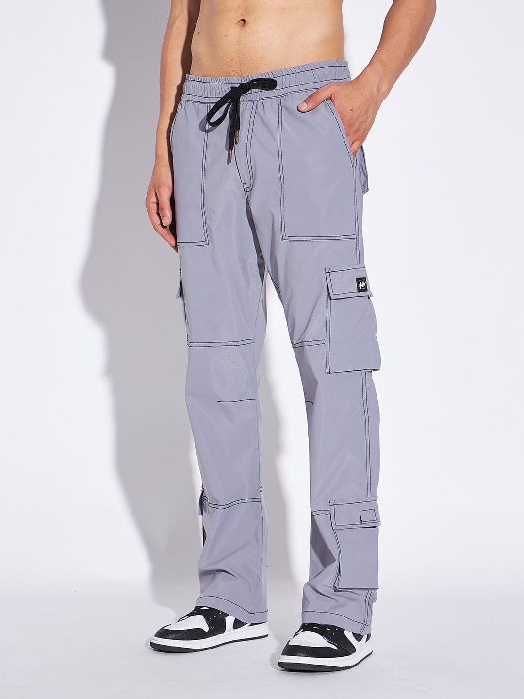 Trendy Solid Cotton Cargo Pants Men's Multi Flap Pocket - Temu