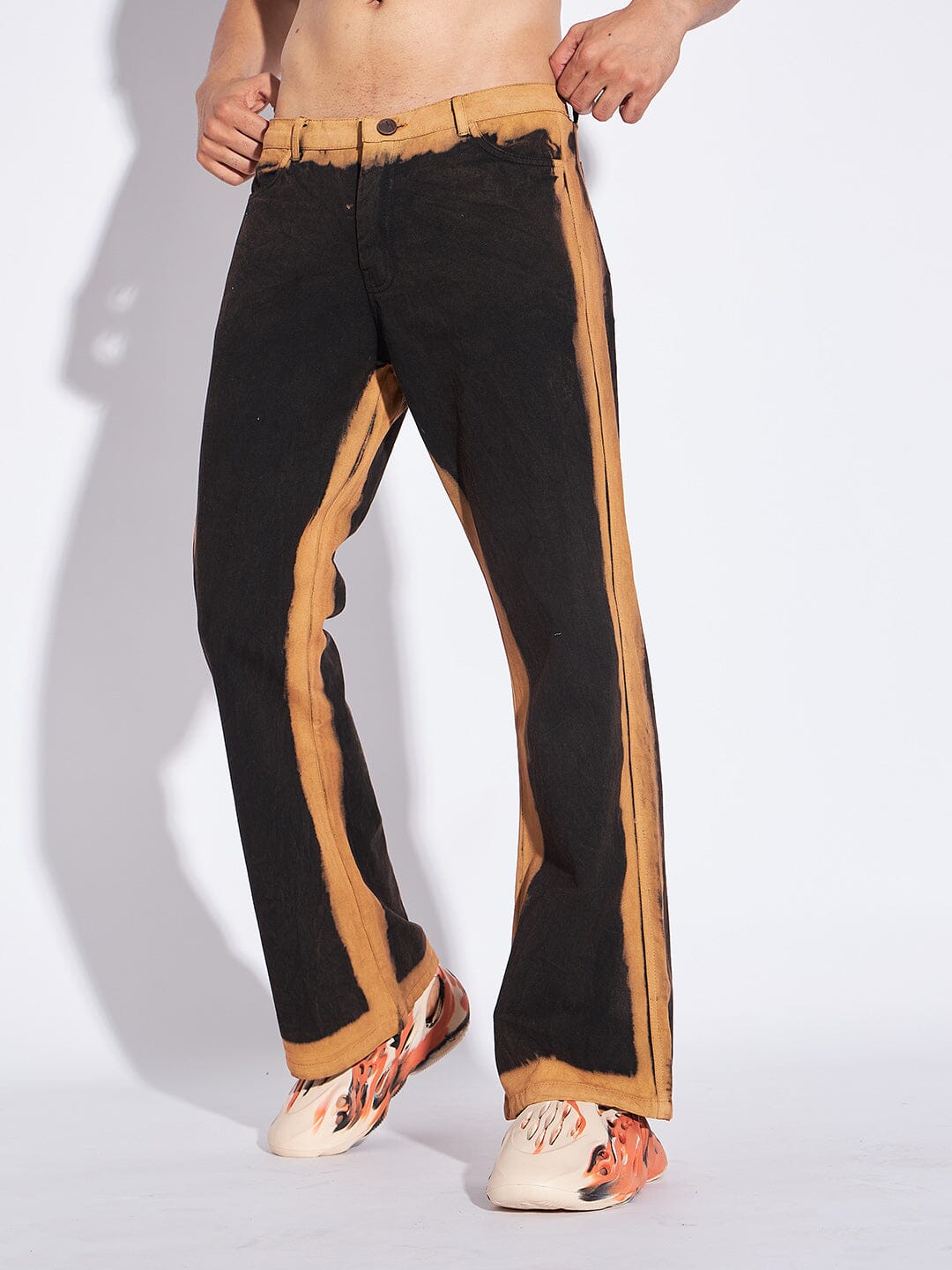 Bleached black joggers best sale