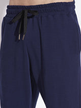 Navy Pleated OverShirt And Pants Combo Set