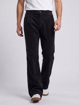 Black Corduroy High Waisted Flared Trousers Trousers Fugazee 