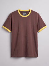 Brown Ringer Cropped Tshirt T-Shirts Fugazee 