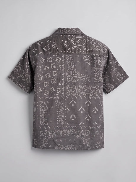 Grey Paisley Cropped Shirt Shirts Fugazee 