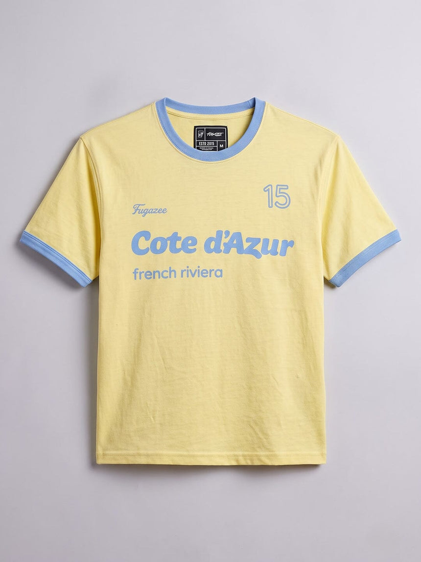 Butter Yellow Graphic Ringer Tshirt T-Shirts Fugazee 