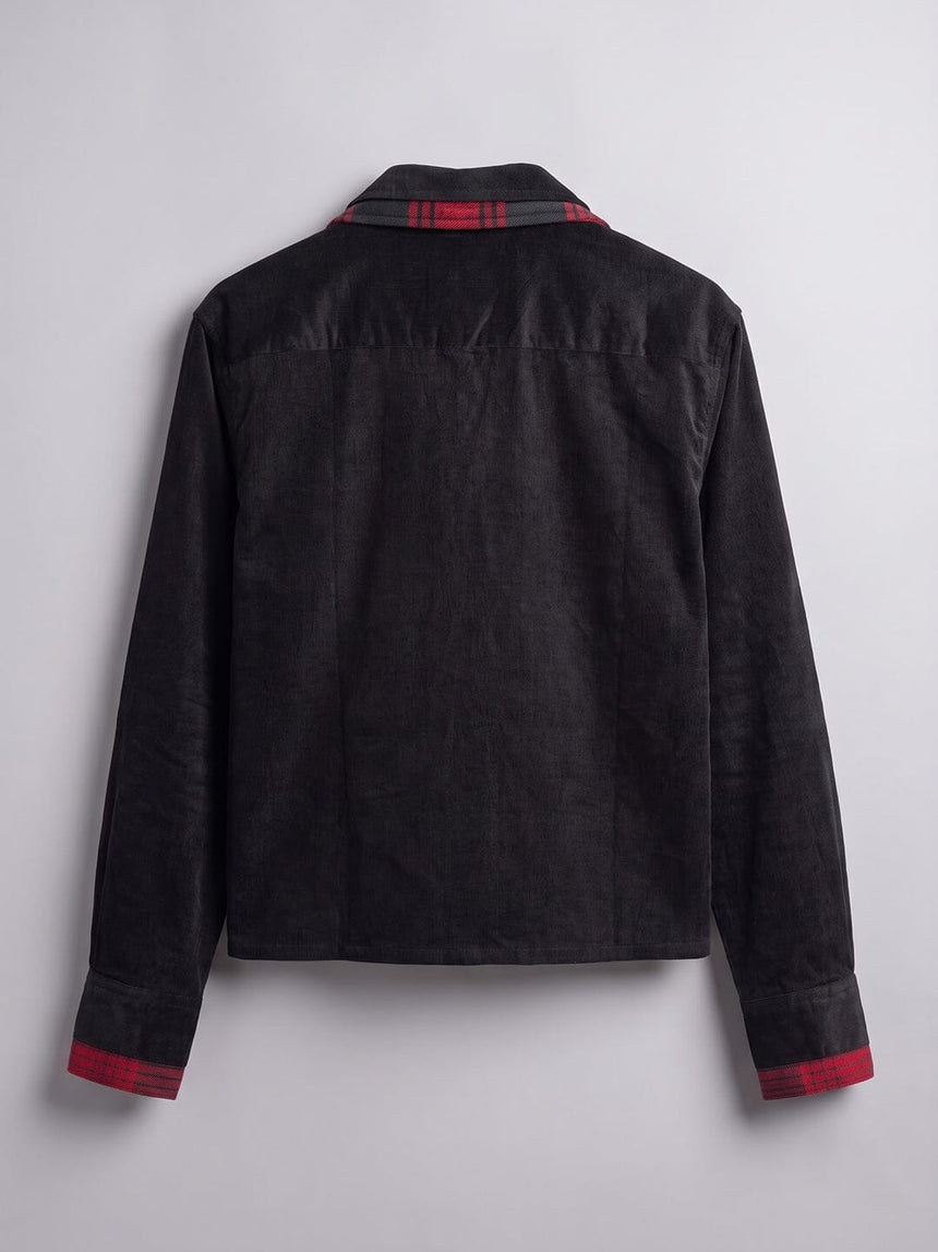 Black Double Collar Cropped Shirt Shirts Fugazee 