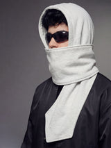 Grey Fleece Hooded Scarf Scarf Fugazee 